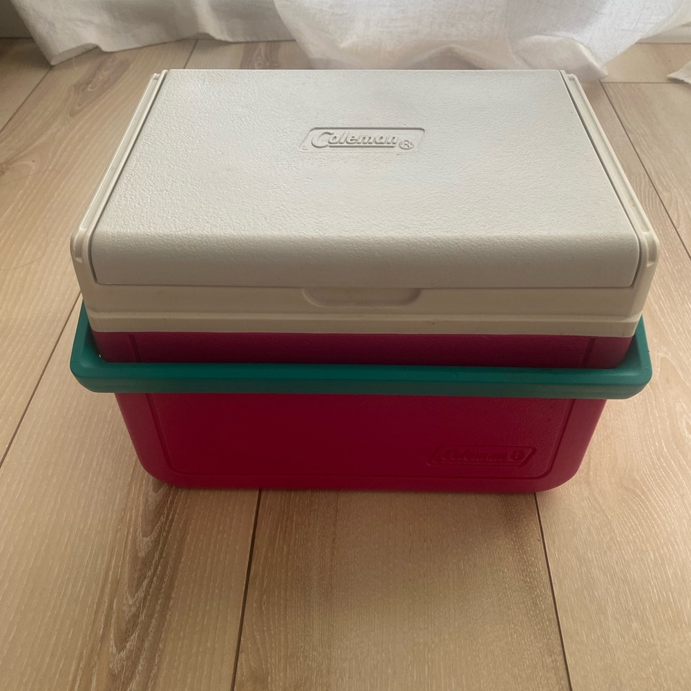 Coleman Pink and White Cooler